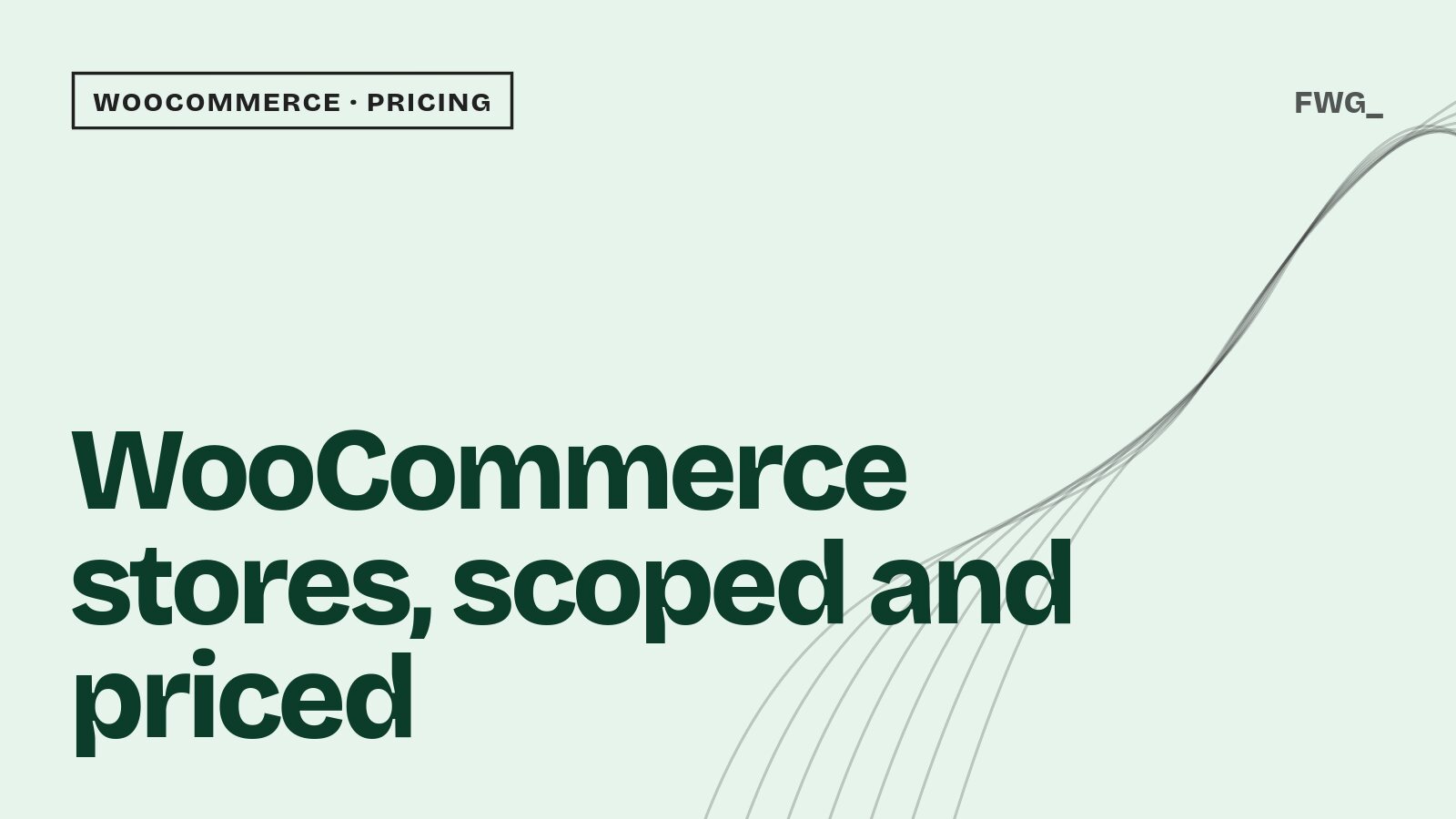 WooCommerce stores, scoped and priced