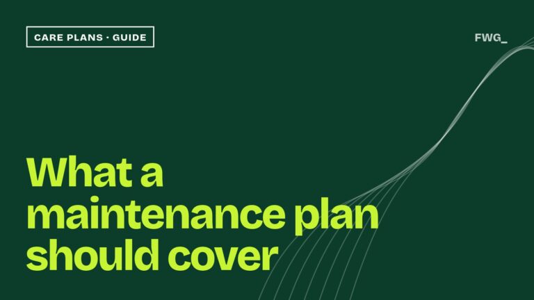 What a maintenance plan should cover